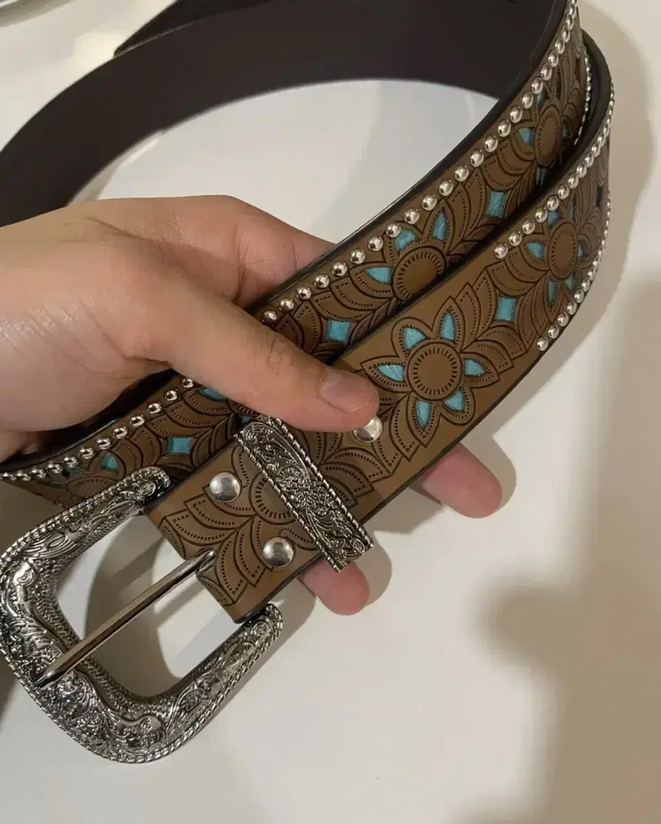 Western Genuine Leather Brown Belt American Casual