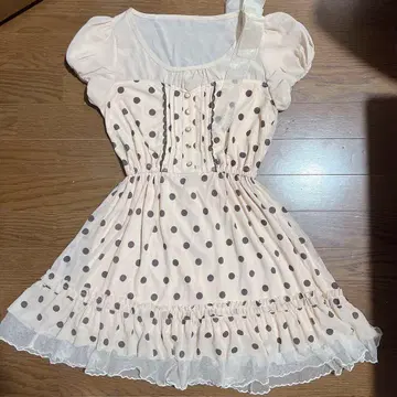 오늘 한정 가격 튜라라 도트 원피스 리본