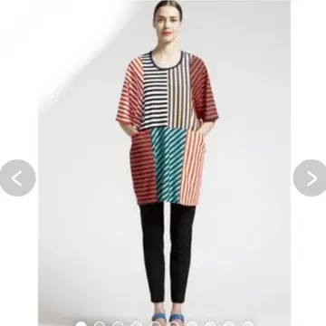 마리메꼬 marimekko 컬러풀 보더 원피스 S