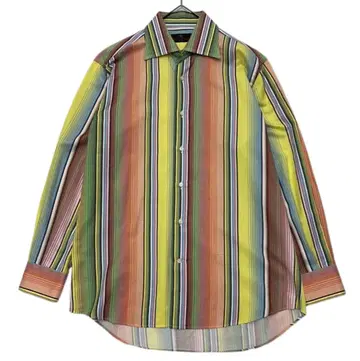 ETRO 새상품급 이탈리아 제 멀티 스트라이프 보더 드레스 셔츠 40
