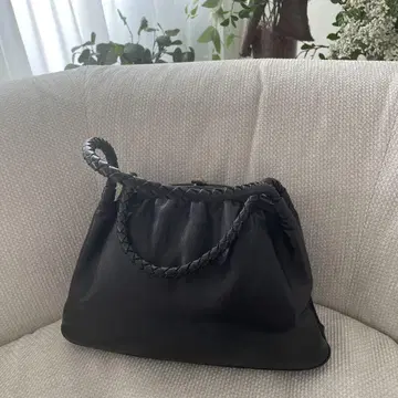 일본 의류용 블랙 가죽 핸드백 뜨개질 핸들