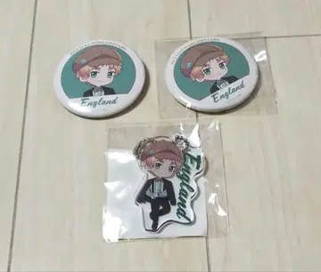 헤타리아 영국 도레세레 미니 캔뱃지 아크릴 키링 3개 세트