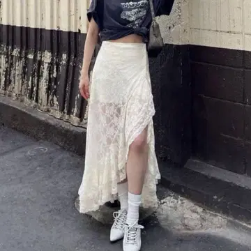 ACLENT 레이스 롱 스커트