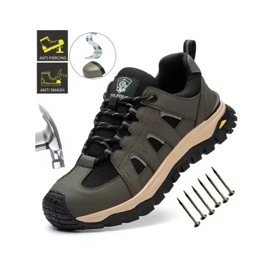 Men's Safety Shoes/Work Shoes/Steel Toe/Anti-Punk/Lightweight/Anti-Slip/260~285