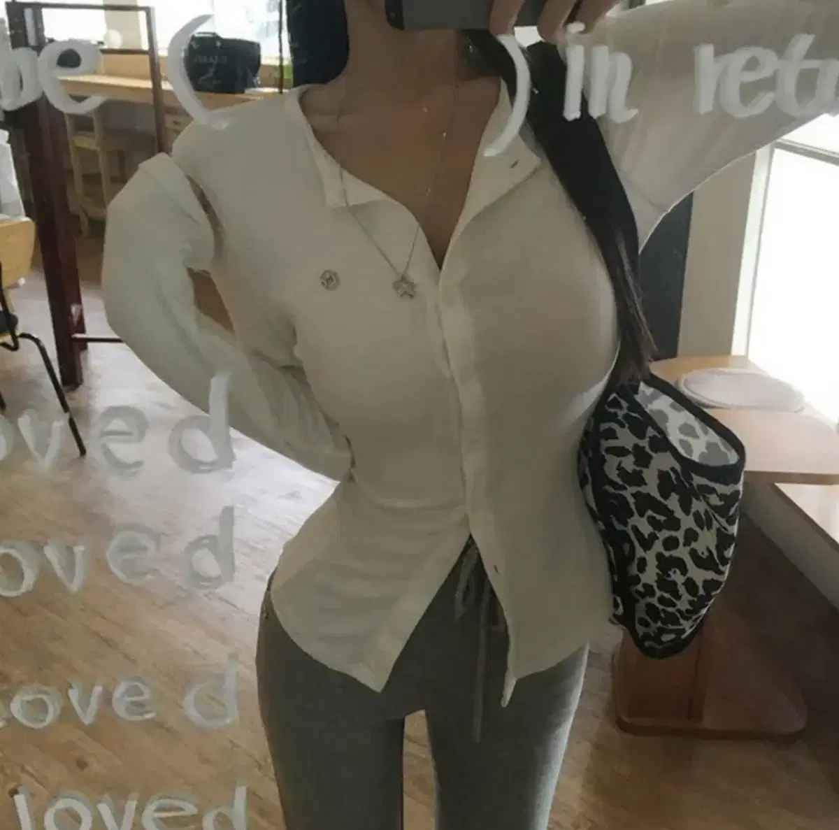 [Black] Holy Reb Delicate Cardigan T-shirt (Fleece)