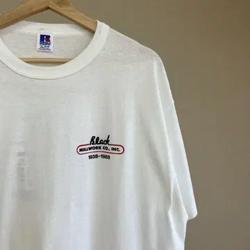 80s USA제 화이트 프린트 티셔츠 러셀 애슬레틱 빈티지