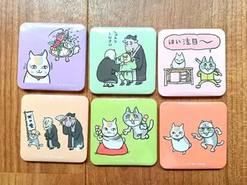 나츠메 우인장 냥코 선생님과 일하는 고양이 콜라보 캔뱃지 6종 세트