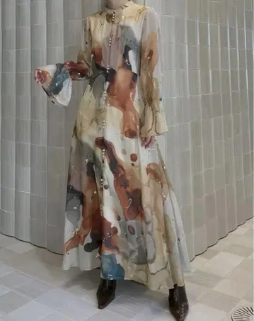 아메리빈티지 UNDRESSED AMELIA INK ART DRESS