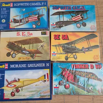 Revell/ESCI 1/72 복엽기 키트 6개 세트