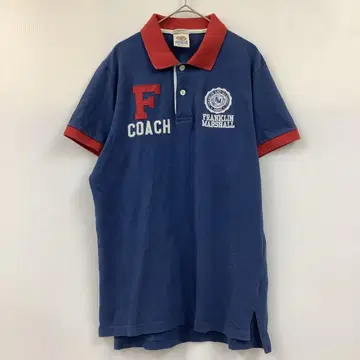 FRANKLIN&MARSHALL 반팔 피케 셔츠 럭비 칼리지 자수