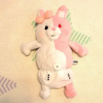 슈퍼 단간론파 2 토끼 봉제 인형 핑크와 화이트 하프 디자인