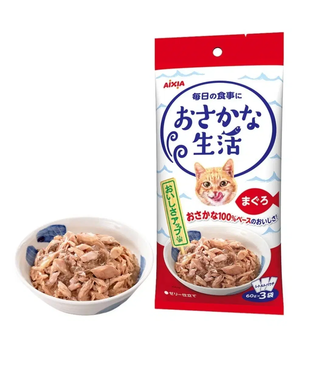 [Aixia] Fish Life Pouch (Snack) 60g x 3 packs