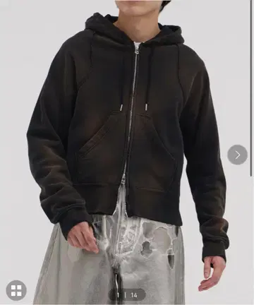 NVRFRGT 패널 지퍼 후드 티셔츠
