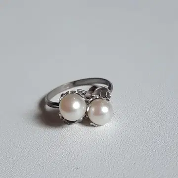 R120 반지 13호 진주 펄 SILVER 은세공 드레스 코드 반지