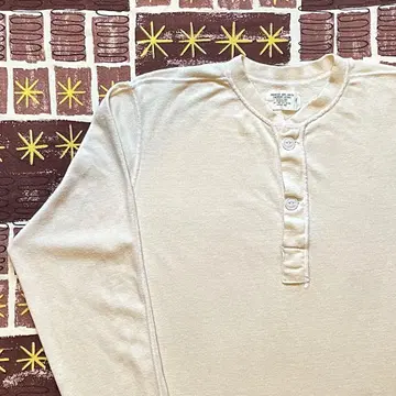 80s US ARMY 헨리넥 셔츠 MADE IN USA L