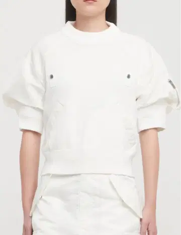 2024년 미사용 새상품 사카이 sacai 화이트 니트 반팔 상의