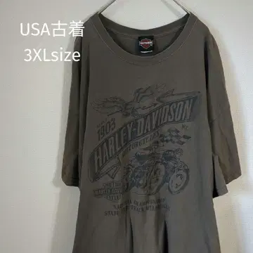 HARLEY-DAVIDSON 오버 사이즈 티셔츠 3XL 카키