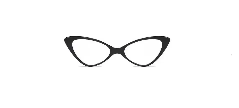 Cats Eye Black Horn-Rimmed Fashion Glasses (New)
