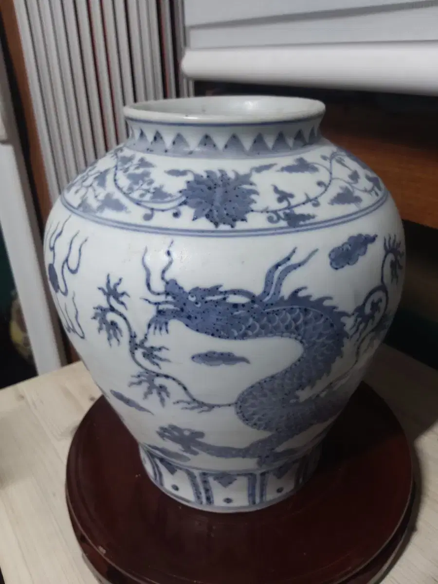청화백자.운용문.대호/진품