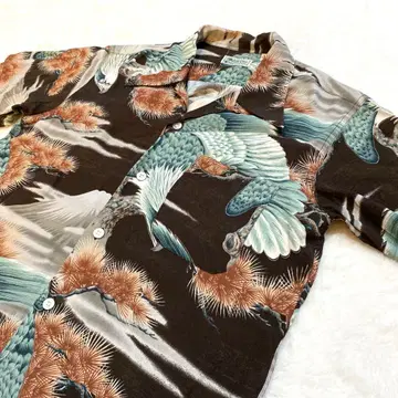 SUNSURF 알로하 셔츠 일본풍 패턴 올 패턴 빈티지 반팔 셔츠 매