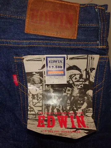 레어 미사용 60s EDWIN 1001 BT 데드스탁 귀 있는 데님 34