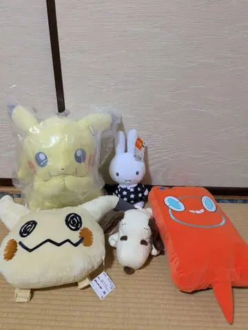 봉제 인형 5종 세트 피카츄, 미미큐, 로토무, 스누피, 미피