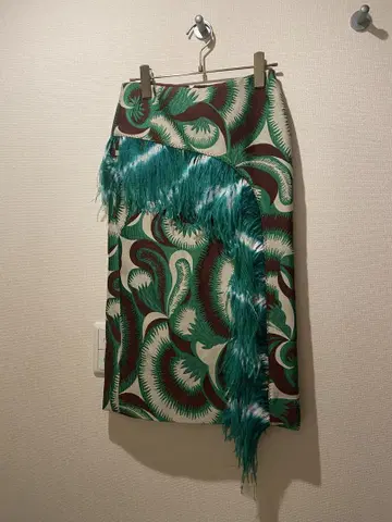 Dries van noten 아웃사이더 패턴 페더 스커트