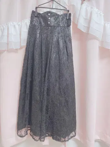 DearMyLoveRose 백 리본 하이 웨스트 플레어 스커트