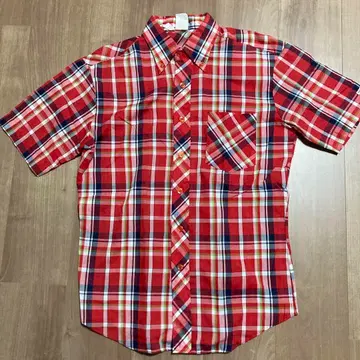 새상품급 KENNINGTON 반팔 체크 셔츠 케닝턴