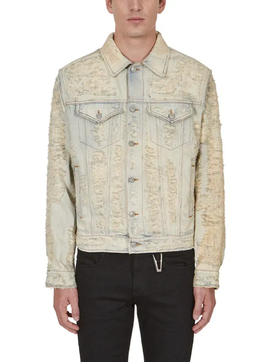 [L] 1017 Alyx 9sm Destroyed Denim Jacket