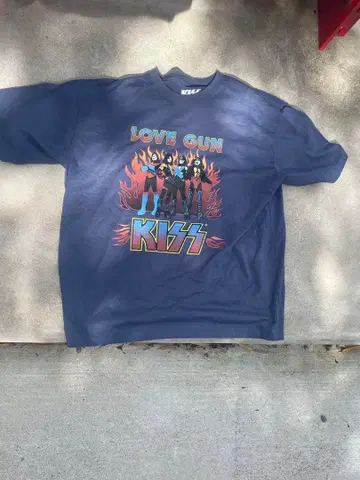 KISS 밴드 티셔츠 구제 의류