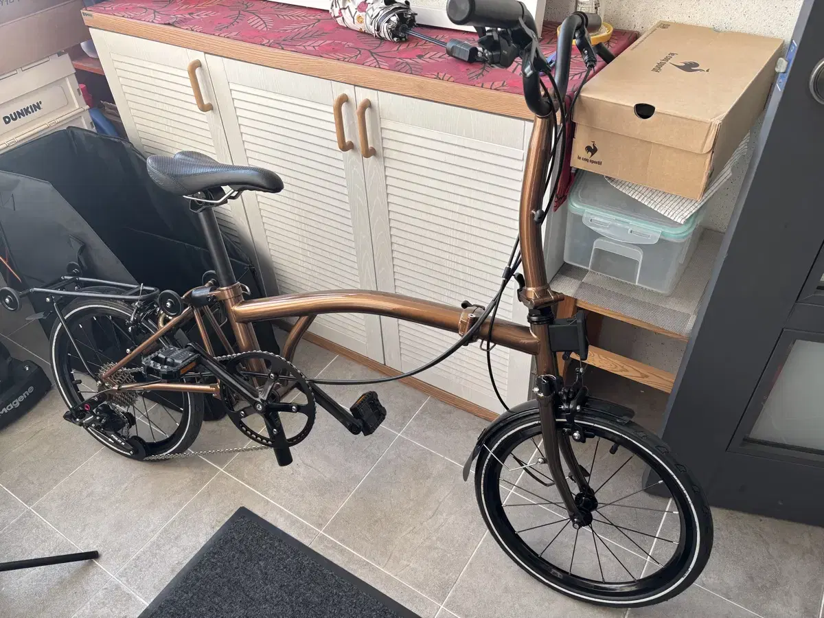 Violy Mint T9C, (Mint 9-speed) Low Rocker Gold Color Folding Bicycle Trike