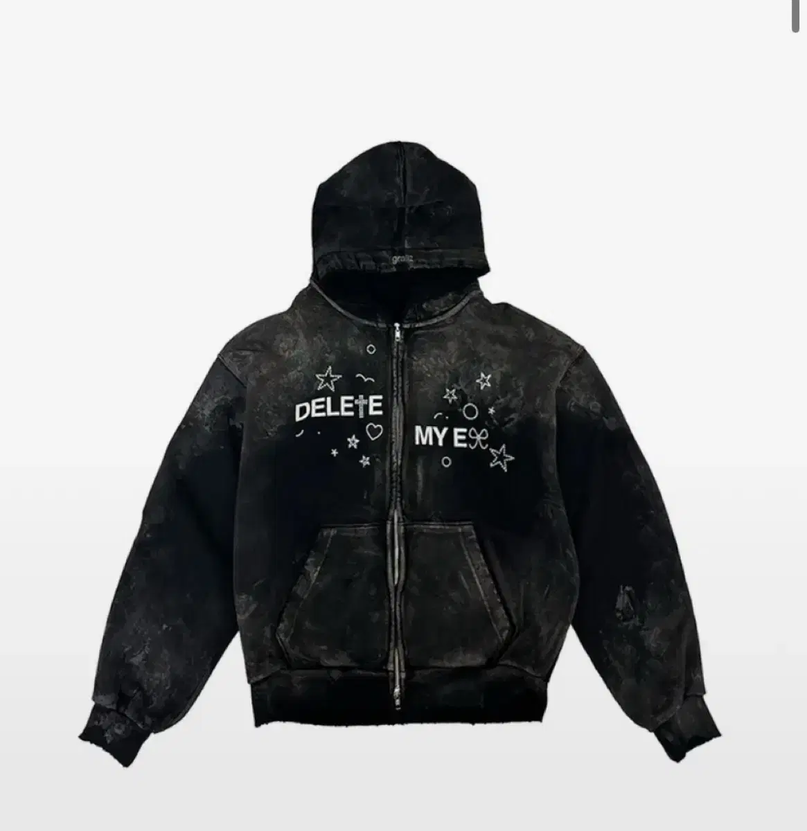 Size 1 Grailz DELETED MY EX ZIP HOODIE Black