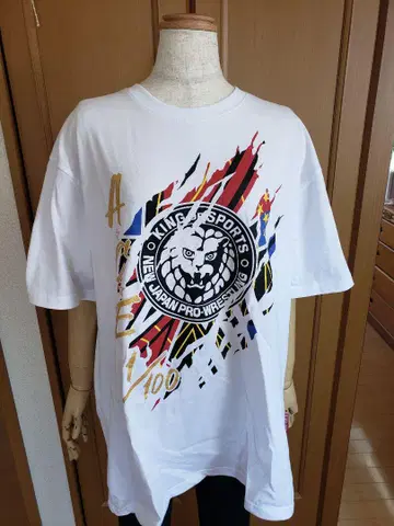 신일본 프로레슬링 & 시마무라 콜라보 타나하시 모델 티셔츠 3L