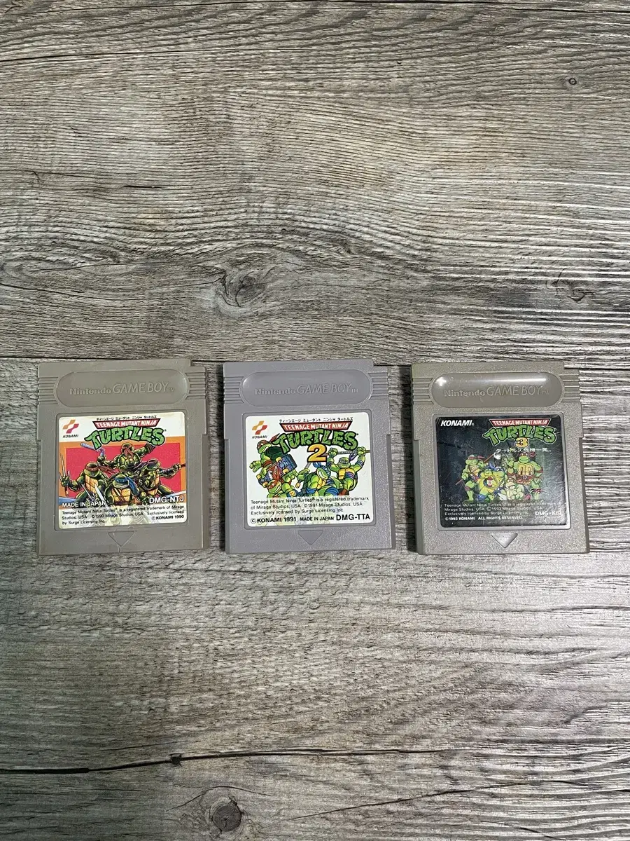 Game Boy GB Teenage Mutant Ninja Turtles 1, 2, 3 Complete Japanese Authentic Cartridge