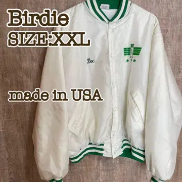 Birdie 버디 바시티 자켓 화이트 자수 로고 USA제 2XL 90s