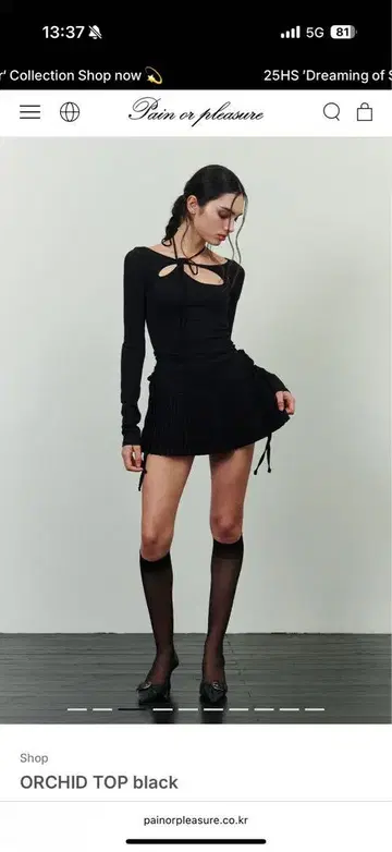 통증 또는 쾌감 오키드 상단 블랙
