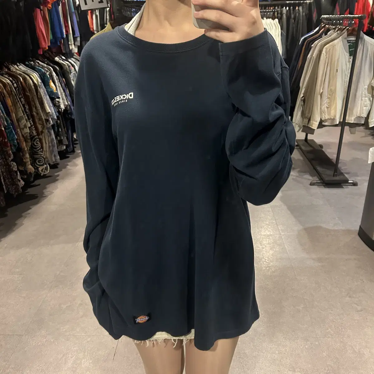 (527)DICKIES 디키즈 스몰 로고 레터링 롱슬리브