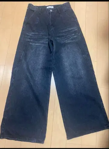 메네스 데님 와이드 팬츠 배기 팬츠