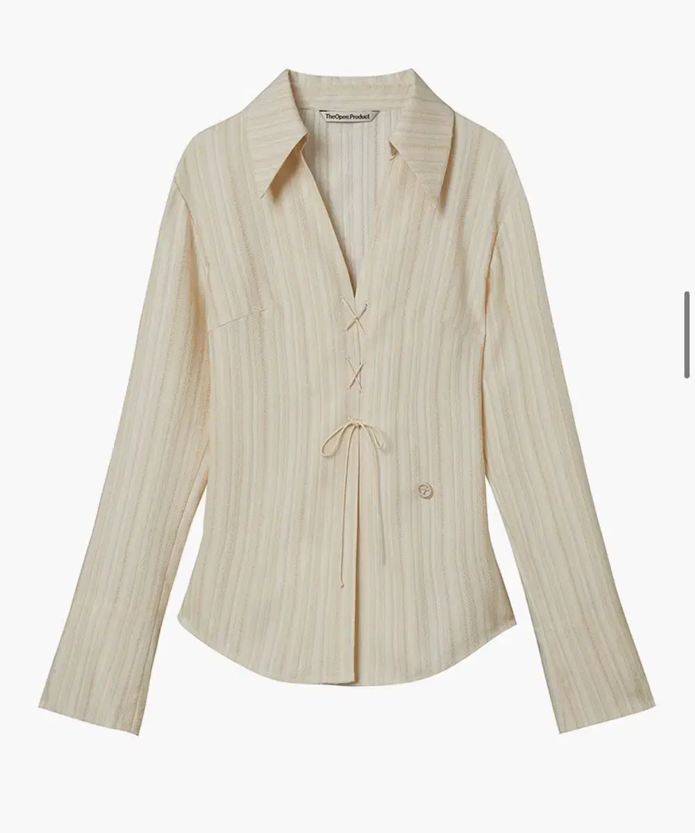 Openyy Lace-up Stripe Shirt