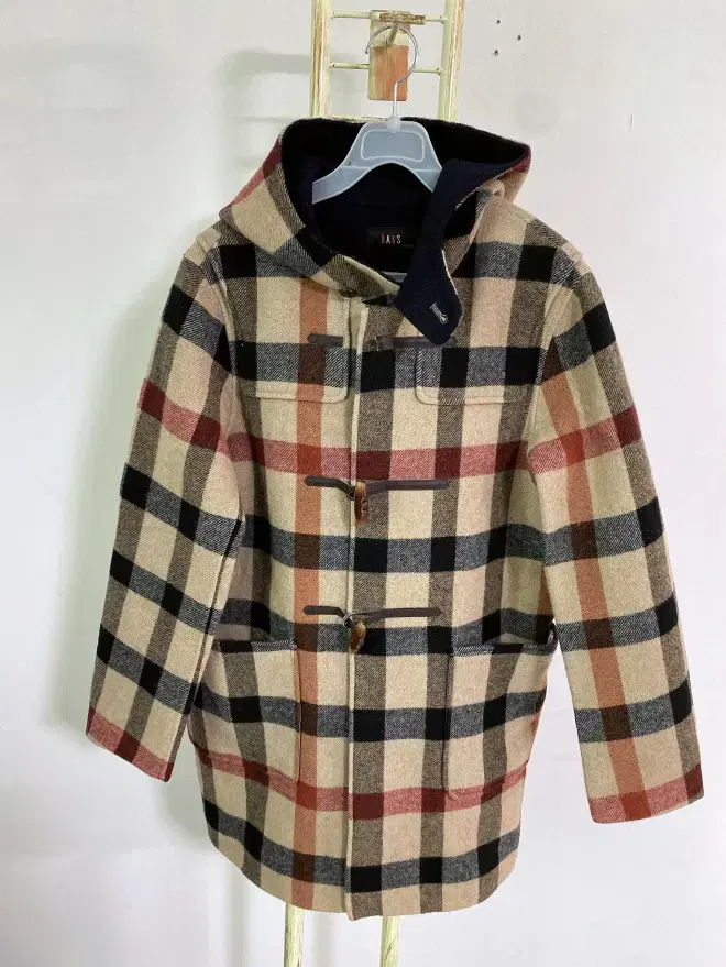 (Junior 165(15Y) Daks Junior Check Hooded Wool Duffle Coat