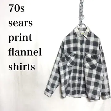 70s Sears 섀도우 체크 플란넬 셔츠 커트 코베인