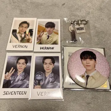 SEVENTEEN 버논 인스턴트 사진 캔뱃지 키링 세트