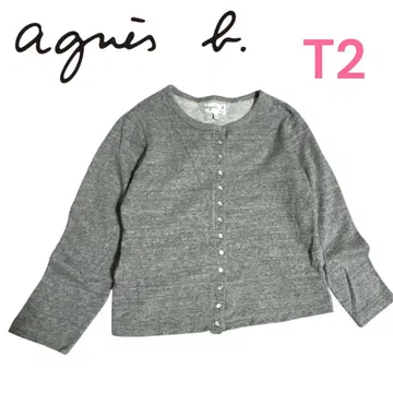 agnes b. 프레션 가디건 그레이 얇은 소재 T2