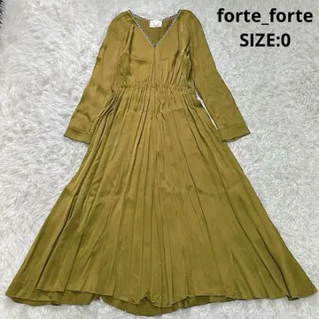 forte_forte 새틴 스트레치 개더 롱 원피스 맥시 길이