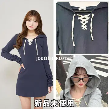 다리치 darich 레이스업 컷 미니 원피스 네이비 FREE