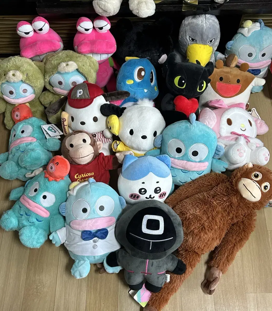 산리오,짱구, 한교동 포차코 인형
