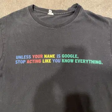 00s Google 메시지 티셔츠 반팔 블랙