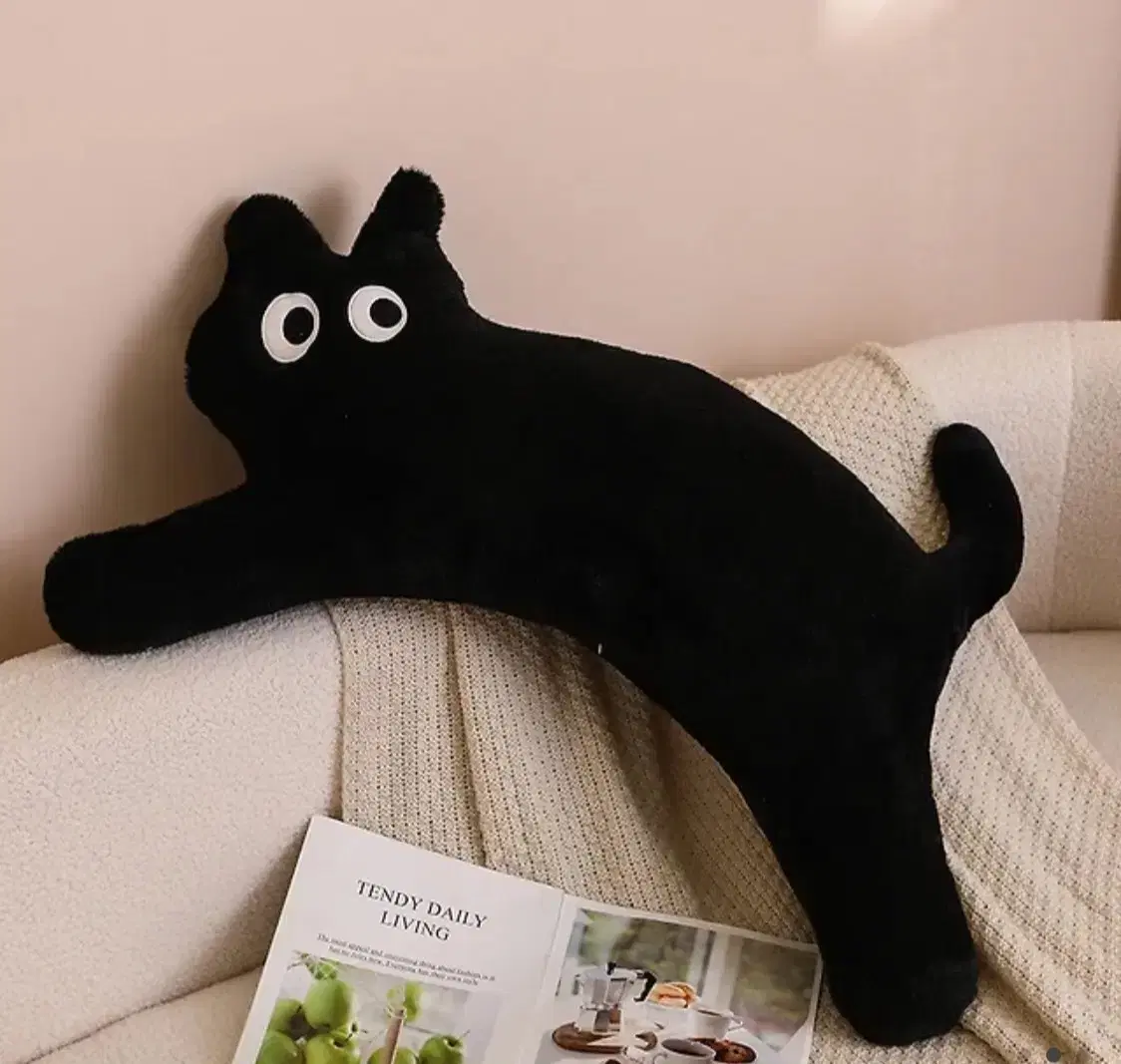 뚱냥이 캣쿠션 반려 애착 생일선물 깜냥이 바디필로우 75cm