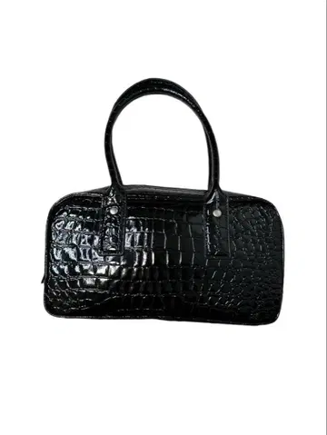 악어 무늬 압축 가공 미니 보스턴 가방